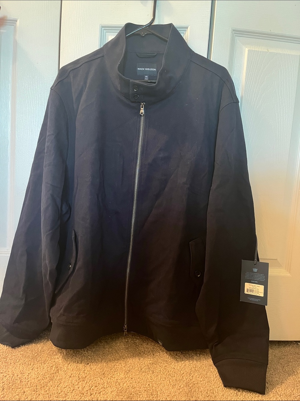 Mack Weldon Navy Zip-Front Bomber Jacket